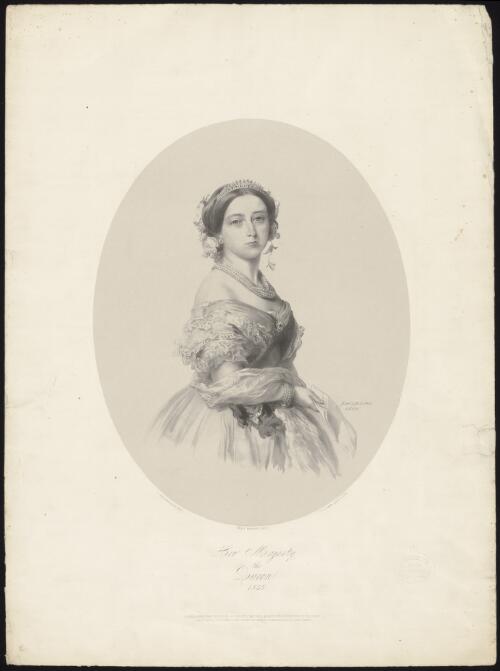 Her Majesty the Queen 1855 [picture] / F. Winterhalter delt.; R.J. Lane lith