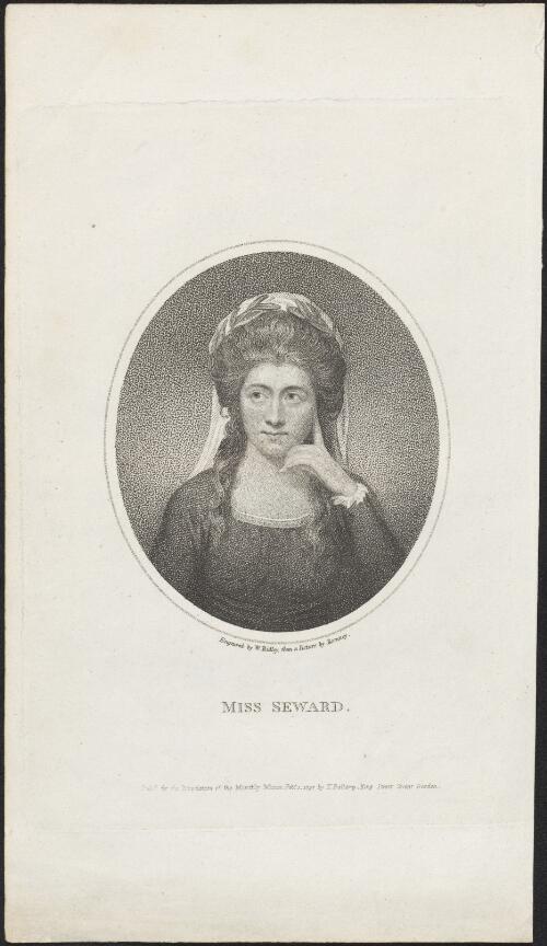 Miss Seward [picture] / engraved by W. Ridley from a picture by Romney
