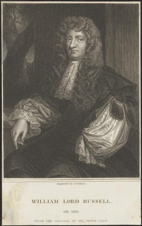 William Lord Russell ob. 1683 [picture] / from the original of Sir Peter Lely; engraved by J. Jenkins