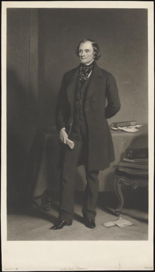 [Portrait of Lord John Russell] [picture] / [F. Grant; J. Faed]