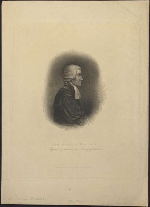 Sir Samuel Romilly [picture] / engraved by Kennerley from a painting by Bestland