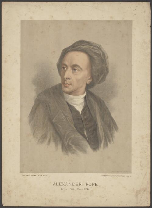 Alexander Pope, born 1688, died 1744 [picture] / Riddle & Couchman