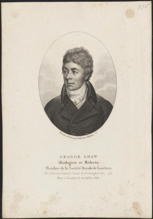 George Shaw, zoologiste et medicin, membre de la Societe Royale de Londres [picture] / dessine et grave par Ambroise Tardieu