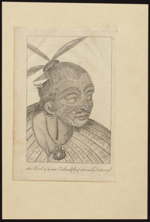 The head of a chief of New Zealand curiously tataowed [i.e. tattooed] [picture]