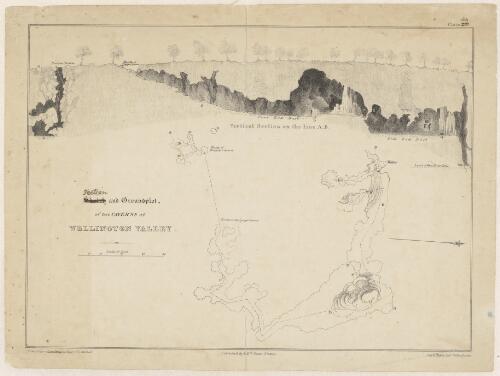 Section and groundplot of two caverns at Wellington Valley [picture] / from nature & on stone by Major T. L. Mitchell