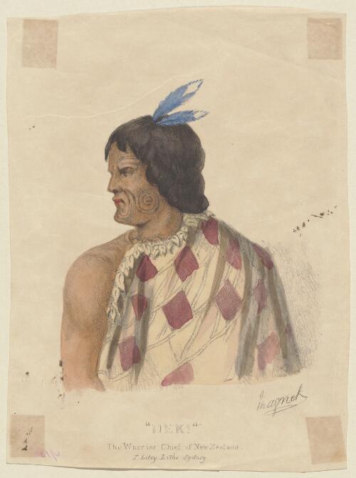 Heki [i.e. Heke], the warrior chief of New Zealand [picture] / Magnet; T. liley litho