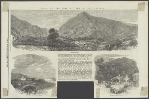 Waikato Heads ; Village of the Waikato River ; Settler's house at Waikato [picture] / [after photographs by A.E. Smith]