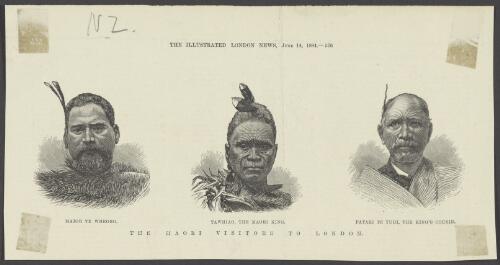 The visitors to London : Major Te Wheoro ; Tawhiao, the Maori king ; Patari Te Tuhi, the King's cousin [picture]