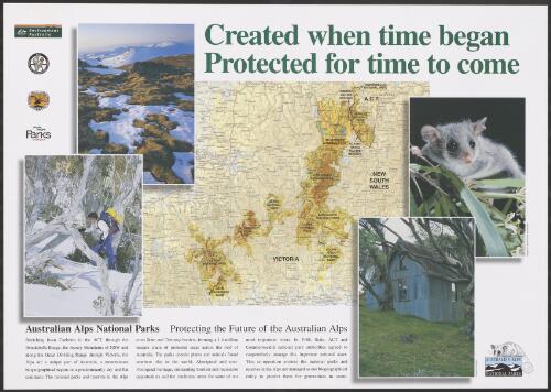 Created when time began : protected for time to come. Australian Alps National Park