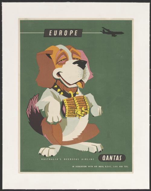 Europe [picture] : Australia's overseas airline : Qantas / [artwork by Harry Rogers?]
