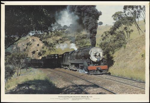 South Australian Railways' Engine no. 508 [picture] / L.E. Bates