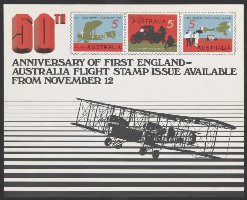 50th Anniversary of first England - Australia flight stamp issue available from November 12 [picture]