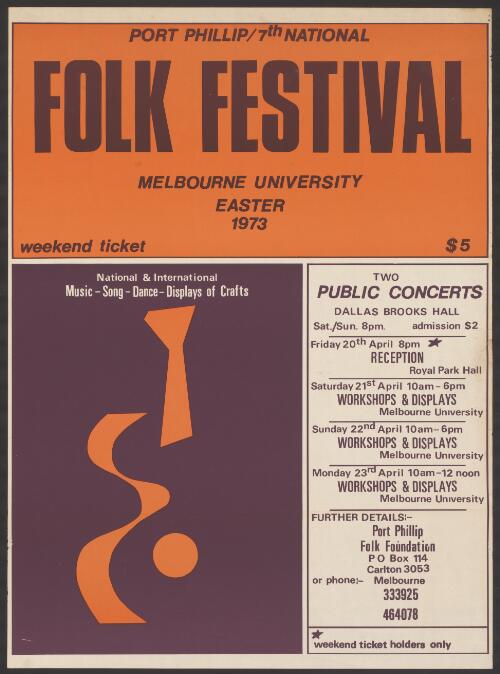 Port Phillip 7th National Folk Festival [picture] : Melbourne University Easter 1973
