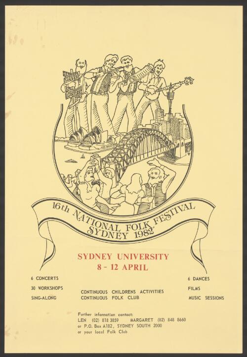 16th National Folk Festival Sydney 1982 [picture] : Sydney University 8 - 12 April