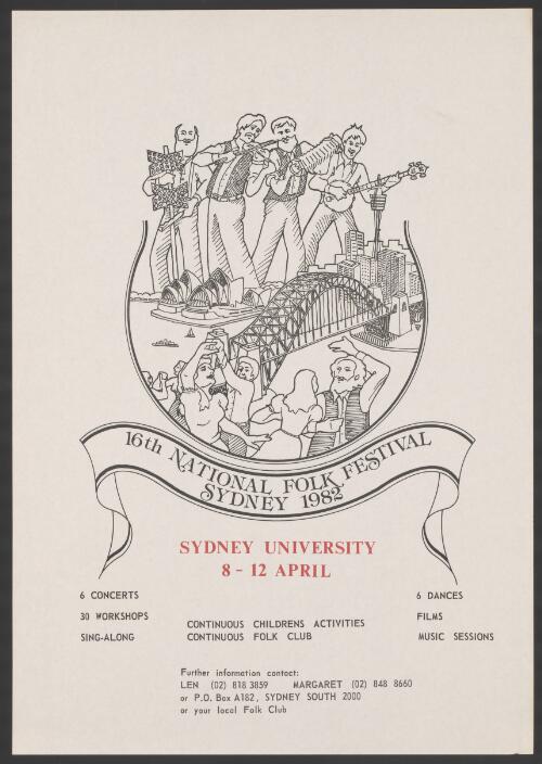 16th National Folk Festival Sydney 1982 [picture] : Sydney University 8 - 12 April