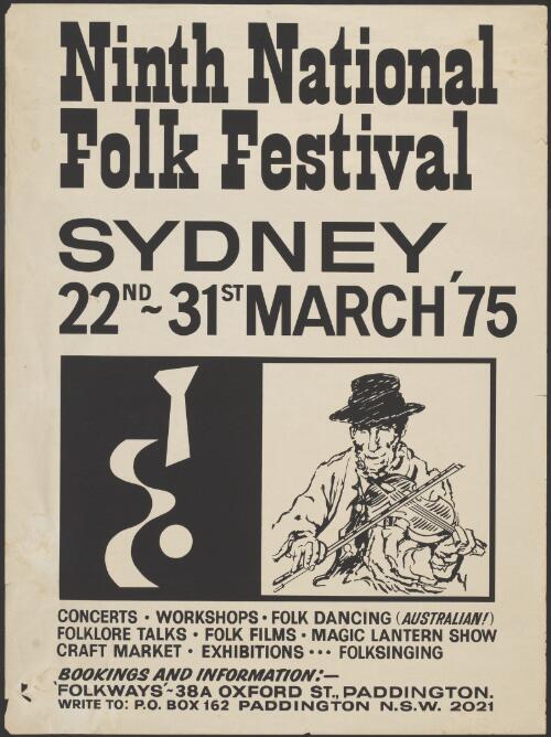 Ninth National Folk Festival [picture] : Sydney 22nd - 31st March '75