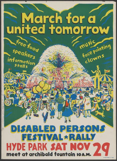 March for a united tomorrow [picture] : disabled persons festival rally