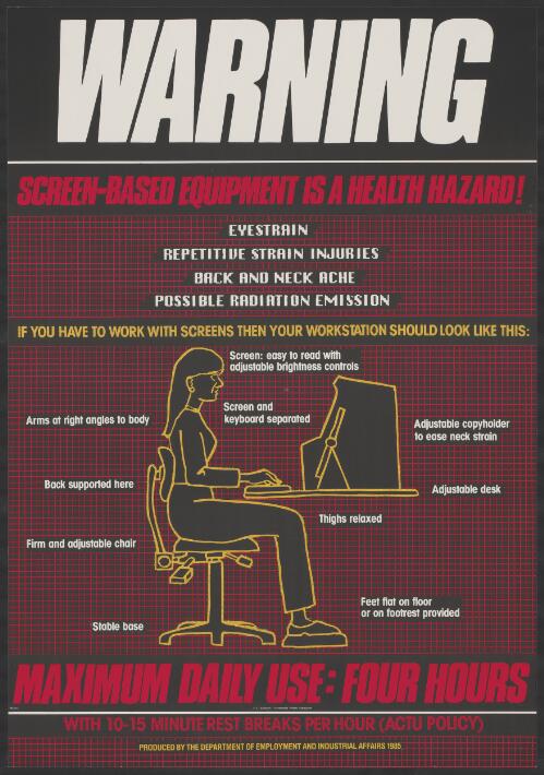 Warning [picture] : screen based equipment is a health hazard!