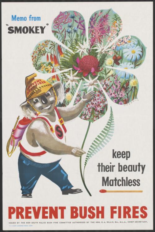 Memo from "Smokey" keep their beauty matchless [picture] : prevent bush fires / Hardman