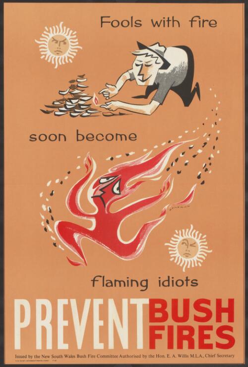Fools with fire soon become flaming idiots [picture] : prevent bush fires / Hardman