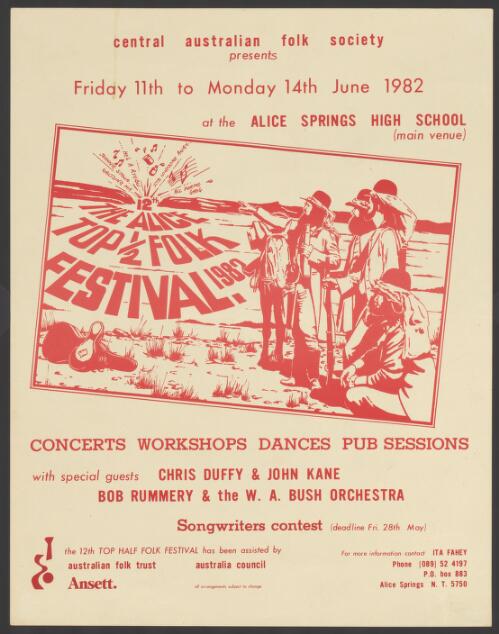 12th the Alice Top 1/2 Folk Festival 1982 [picture] : concerts workshops dances pub sessions