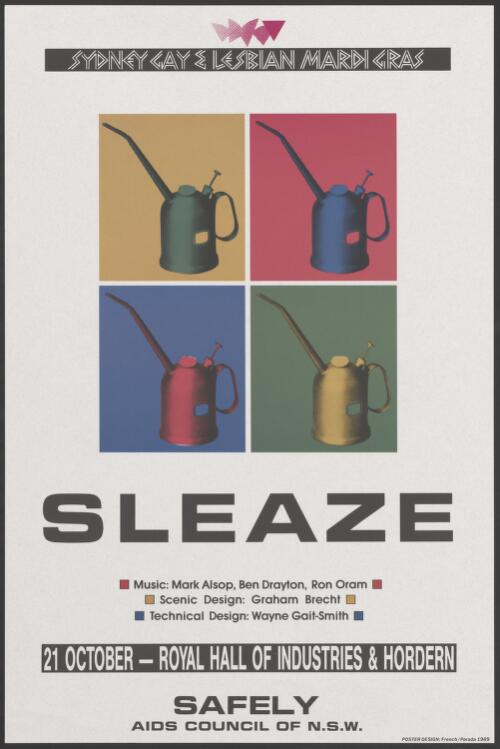 Sleaze [picture] / poster design: French/Parada 1989