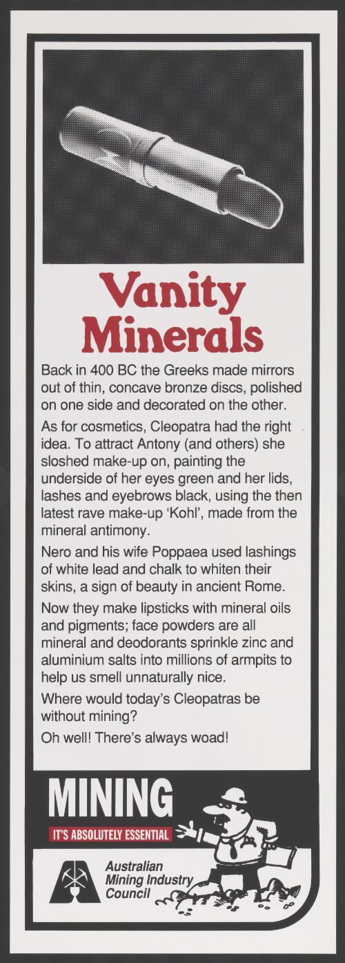 Vanity minerals [picture] : mining it's absolutely essential
