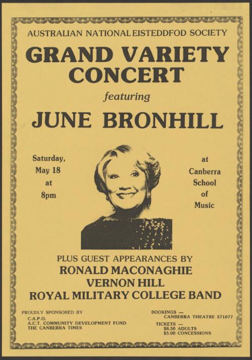 Grand variety concert featuring June Bronhill [picture]