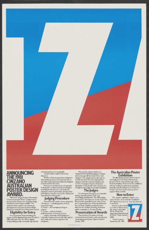 Announcing the 1981 Cinzano Australian poster design award [picture]