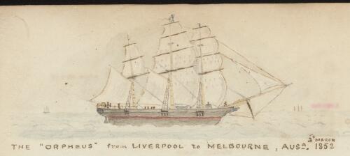 The ship Orpheus departing from Liverpool heading to Melbourne Australia, 3 March 1852 / R.W. Jesper