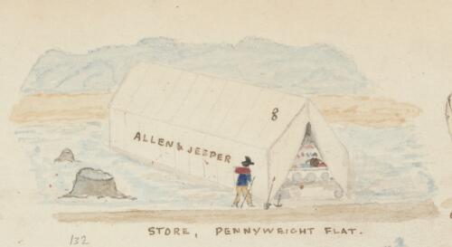 Allen and Jesper's store keeping at Pennyweight Flat, Victoria, 1853 / R.W. Jesper