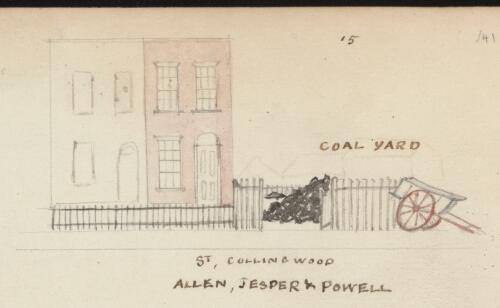 A coal yard building on Collingwood Street, Victoria, 1854 / R.W. Jesper