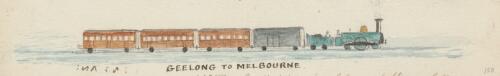 R.W. Jesper on board a train bound for Melbourne, Geelong, Victoria, March 1861 / R.W. Jesper
