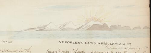 View of Kerguelen Islands, 9 June 1869 / R.W. Jesper
