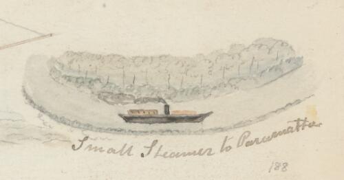 The Jesper family on board a small steamer heading to Parramatta, New South Wales, 26 September 1871 / R.W. Jesper