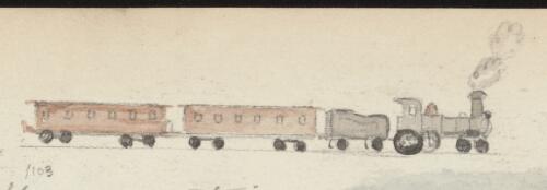 The Jesper family travelling on a train heading for San Francisco, California, 1872 / R.W. Jesper
