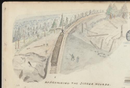 The train approaching the rocky mountains of Sierra Nevada, California, 1873 / R.W. Jesper