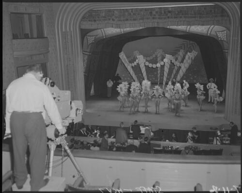 Filming a dance production for HSV Channel 7, Melbourne, Victoria, 7 November 1956