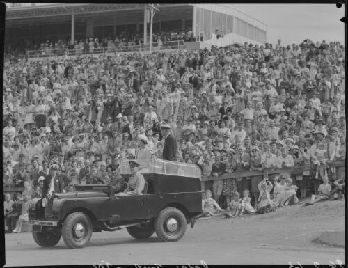 The crowd watching Queen Elizabeth II and Prince Philip drive past, Hobart, Tasmania, 28 February 1963