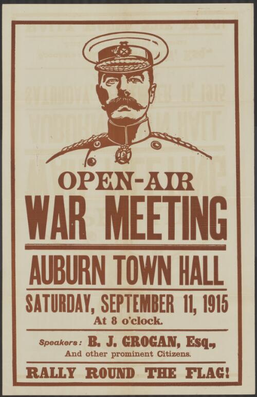 Open-air war meeting : Auburn Town Hall : Saturday, September 11, 1915, at 8 o'clock