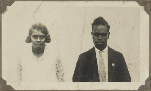 Aboriginal married couple at Cherbourg mission, Queensland, approximately 1933