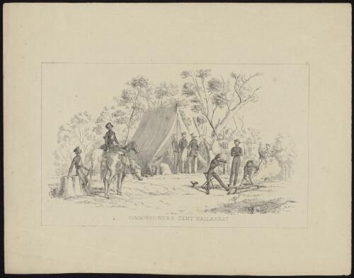 Commissioner's tent, Ballarat, Victoria, 1854 / William Strutt