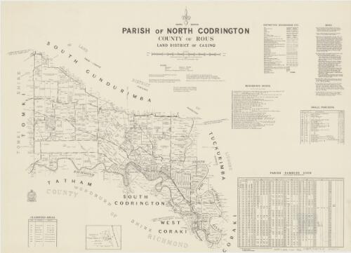 Parish of North Codrington, County of Rous [cartographic material] : Land District of Casino / compiled, drawn & printed at the Department of Lands, Sydney, N.S.W