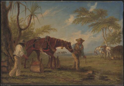 Group of explorers with horses, Northern Territory [picture] / T. Baines
