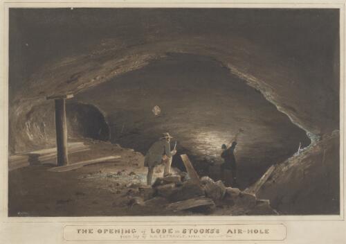 The opening of lode in Stocks's air-hole from top of NW entrance, April 12th, 1847 [picture] / [S.T. Gill]