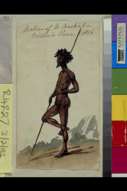 Native of N[orth] Australia, Victoria River, 1856 [picture] / T. Baines