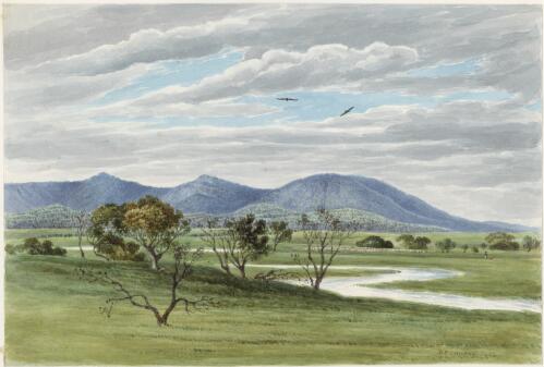 Mount Colac, Pyrenees in distance, the wooded slopes of the Kangaroo Hills, Australia [picture] / D.E. Cooper