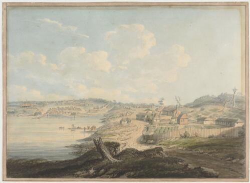 [South view of the town of Sydney taken from the brow of the hill leading to the Flagstaff, 1797] [picture] / E. Dayes
