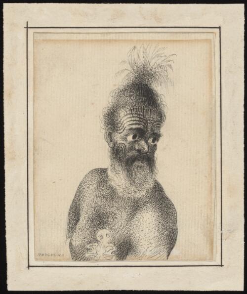 Head of a Maori man, ca. 1775 [picture] / Hodges, R.A