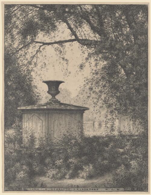 Tomb in Cobbity churchyard, N.S.W. [picture] / Hardy Wilson